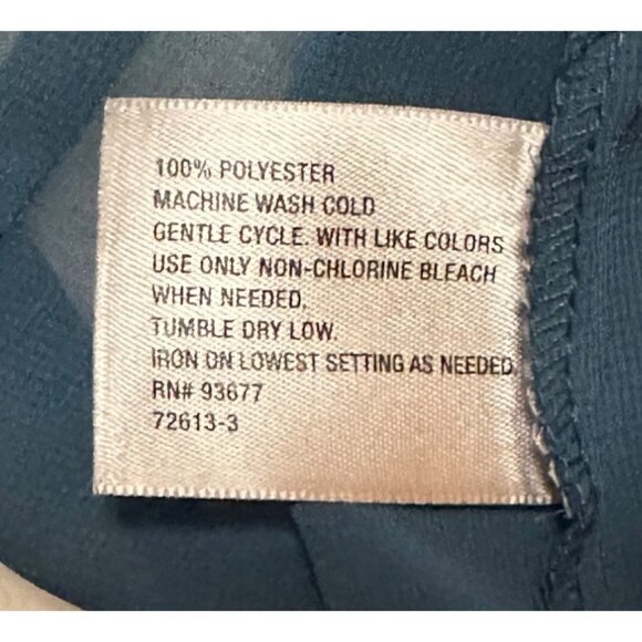 Worthington Brand Teal Blue Sheer Ruffled Blouse 100% Polyester Women's Size L - Picture 12 of 16